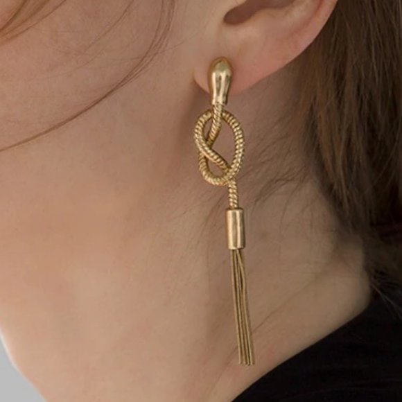 WHBM Goldtone Snake Linear Earrings Gorgeous! - Picture 6 of 6